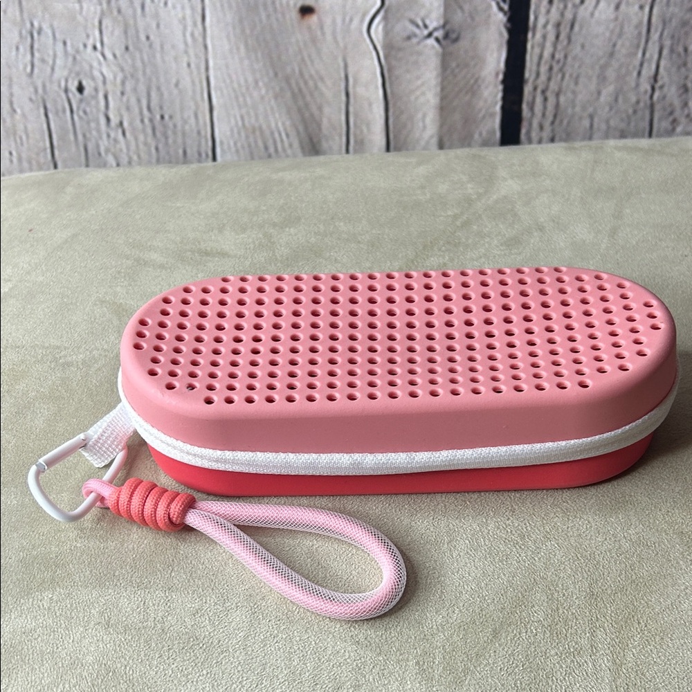 Pink Perforatedswim goggles Case with Strap
